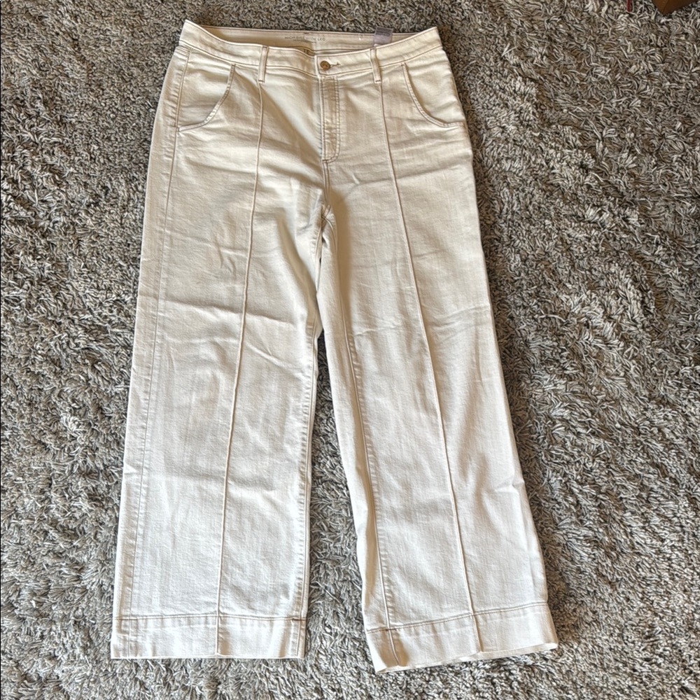 Chico's Cream Wide Leg Pants High Waisted